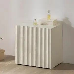 화이트 세로결 거실장TV다이+수납+사이드보드 60cm TP927