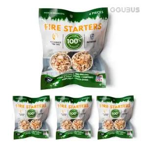 꾸버스 컵케이크 착화제 숯 장작 캠핑 바베큐 불쏘시개 파이어스타터 휴대용 4팩 16P