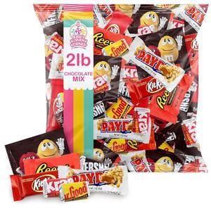 모듬 초콜릿 캔디 믹스 - 개별 포장 우유, 다크, 화이트 간식, 나눔, 선물용 2파운드 벌크 버라이어티 팩 가정, 사무실 및 이벤트에 이상적입니다