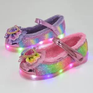레트 하트 여자 키즈 주니어 공주 털안감 여아 LED 겨울구두