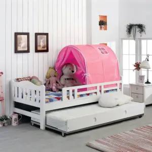 스페이스 워시) 원목 싱글 이단 초등 벙커 학생 어린이 공주 슬라이딩 침대