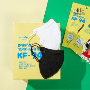 퓨어라이프 데일리 황사방역용 KF94 마스크 새부리형 소형 화이트/블랙 100매
