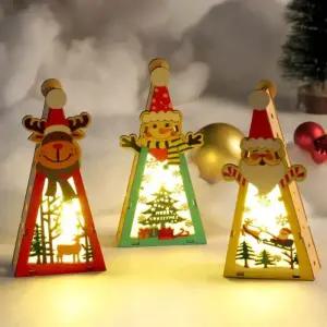 크리스마스 삼각 팬시우드 무드등 만들기 겨울 성탄절 트리 오너먼트 장식 꾸미기 미술 놀이 재료 우드 공예 diy 키트 돌봄 늘봄 방과후 수업 교구 지