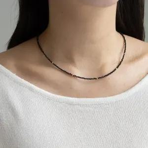 14k 컷팅볼 블랙스피넬 목걸이 OPPN0254