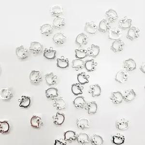 [리꾸리꾸] 키링만들기 악세사리 부자재 고양이 얼굴라인 펜던트