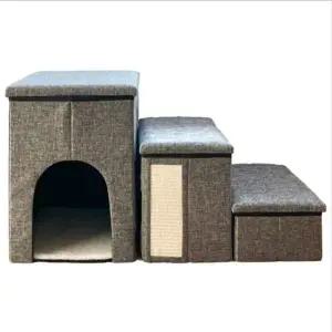 강아지 계단 하우스 겸용 분리형 애견 3단계단 (WFAD7B5)