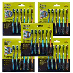 메디안 트리플솔루션 칫솔(대나무숯.미세모.) 6입5개