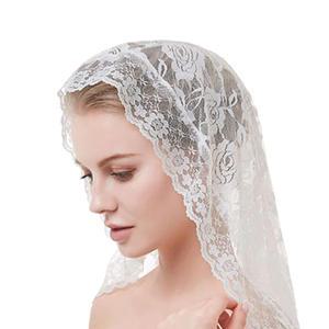 천주교 미사보 미사포 레이스 장미 패턴