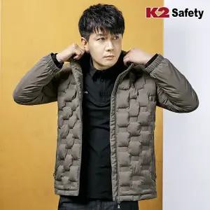 K2 세이프티 슬림 패딩 자켓 겨울 동계 아우터 회사 작업복 이월 점퍼 JK-F2102 브라운