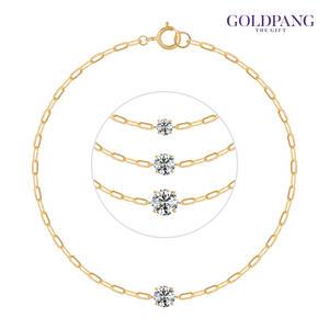 [골드팡] 14k 브릴리언트 모이사나이트 다이아몬드 클립체인 팔찌