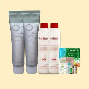 아모스 녹차빛채 베이직 커버 염색약x2개(산화제포함)+랜덤1 자연스러운염색