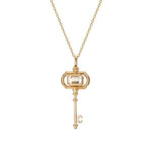 갤러리아 여자 18K 목걸이 레이어드 사각 스톤 볼드 열쇠