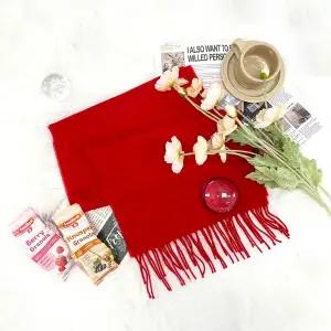 [대구백화점] [소브라노]크리스마스 무지단체 겨울 레드머플러(DH-007-2024_8)