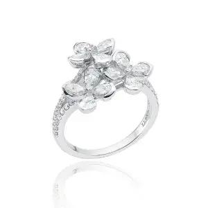 [로이드](센텀시티점)14K 튜더로즈 페어컷 다이아몬드 클러스터 반지 LRF24048D