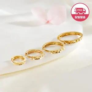 [비앤비골드] 당일발송 14K 슬림 컷팅 원터치 링 귀걸이 한쪽 JAE40431