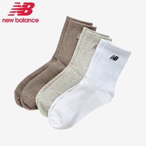 뉴발란스 여성 면양말 무지 학생 중목 양말 흰양말 3켤레 세트 NBGEDAB225-35