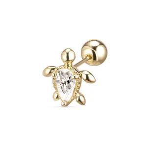 14k 모이사나이트 행운 거북이 피어싱