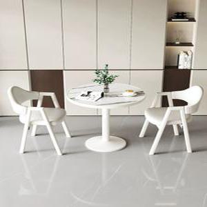 티테이블세트 원룸 의자 2인 세트 화이트 거실 탁자 미니 흰색 대리석 패턴