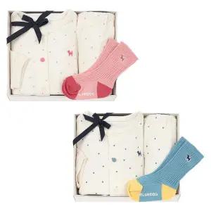 갤러리아 (출산,백일,돌,예쁜내의) 팝핑도트내의+ 컬러골지하프양말 2종 택