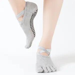 여성 논슬립 밴딩 발가락 요가 양말 실내 스포츠