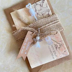 무진무역A29M-50Sets DIY 수호 천사 펜던트 키트 나만의 진주 천사 펜던트 열쇠 고리 DIY 웨딩 공예품을위