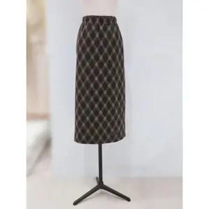 [갤러리아] [SOUP] 타탄체크  밴딩 H라인 미디 스커트 SBASR33
