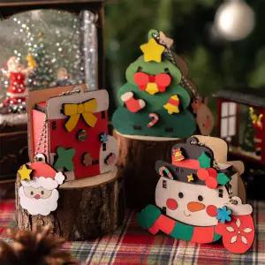 민화샵 크리스마스 LED 키링 만들기 무드등 겨울 트리나무 오너먼트 DIY키트 트리 눈사람 양말 열쇠고리