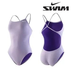 나이키 스윔 여성 하이드라스트롱 앤서 솔리드 컷아웃 탄탄이 강습용 실내 수영복 NESSA018 HYDRANGEAS