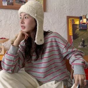 [메이블루]스트라이프 양기모 맨투맨