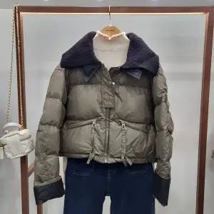 [무자크]2단니트카라배색오리털숏패딩점퍼MP8WPD10_GN