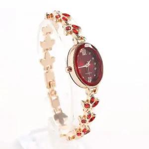 [콩심팥심]여성 손목시계 레드 메탈 심플 캐주얼 아이템