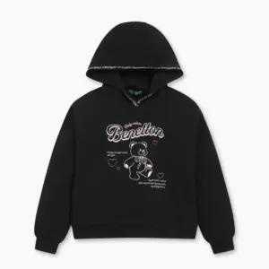 [갤러리아] 25F 베네통키즈 주니어 블링 밴딩 베어 맨투맨 (QAMT24561_BK)