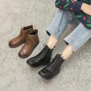 슈즈앤클럽 (천연소가죽) 따뜻 퍼안감 착화감좋은 여성수제화 앵클부츠