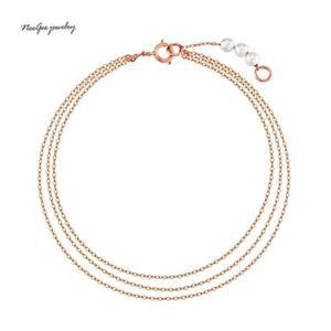 [기타][니지쥬얼리] 14K GOLD 트리플진주 3줄체인 팔찌