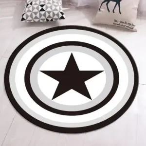 아트박스 예은 침장 원형러그 거실 카페트 매트   블랙스타