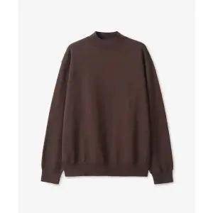 토피니트 남성 모크넥 스웨터 남자 가을 겨울 오버핏 캐주얼 브라운 베이직 풀오버 RB065