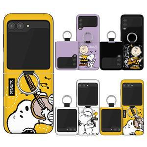 갤럭시 Z플립6 5 4 3 제트플립 카드 2장 수납 케이스 스누피 씽앤쏭 핑거링 도어범퍼 케이스