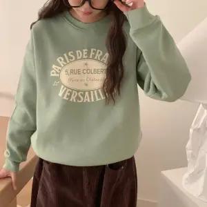 파리레터링 기모라운드 맨투맨 긴팔티셔츠 겨울데일리 프린팅배색 베이직 면캐주얼