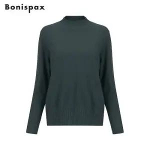 보니스팍스 소매 밑단 골지 니트 티셔츠