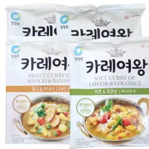 청정원 카레여왕 4종 선택 구운마늘 앤 양파 108g 10개 부드러운 버터맛 망고 바나나 치지코코넛
