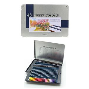 문화 48색 수채색연필 틴 케이스 철재 목색연필