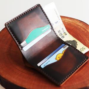 레이저각인 서비스 핸드메이드 가죽 지갑 아도방가죽 사용