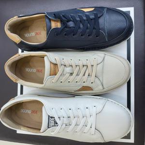 [에스콰이아][행복한백화점][에스콰이아]영에이지 남성 소프트 소가죽  밴딩 스니커즈  YACFHZ017