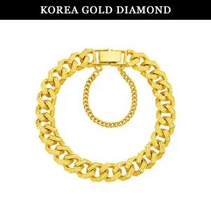 [한국금다이아몬드] 순금 팔찌 24K 남자 땡땡이 팔각 체인 금팔찌 37.5g