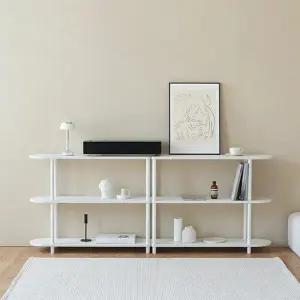 룸앤홈 데일리 하프 라운드 선반 2단 800 화이트/오크화이트