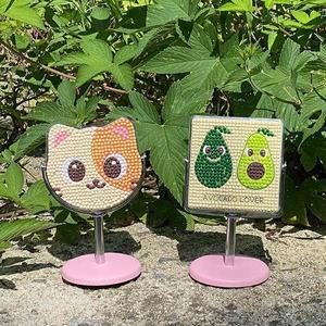 토단교재 아보카도/고양이 스탠드 거울+보석십자수 만들기 (1인세트)