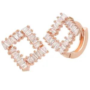 14K 금침 이어링 카르뎅 스퀘어 사각 큐빅 원터치 링 귀걸이