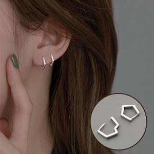 파이브앵글 원터치링 925 악세사리 데일리 패션 은 링 심플 원터치 귀걸이 실버 여성 이어링