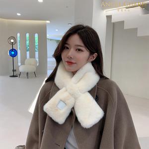 겨울 쁘띠 머플러 밍크 목도리 짧은 미니 페이크 퍼 스카프