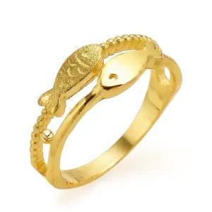 갤러리아 여자 순금 반지 두줄 물고기 24K 3.75g 애끼 검지